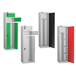 Clean environment lockers designed to keep your personnel equipped with the right clothing at the right time. Clean & Dirty compartments keep cross-contamination to a minimum