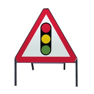 Traffic Signals Ahead - 750mm Metal Triangle Sign