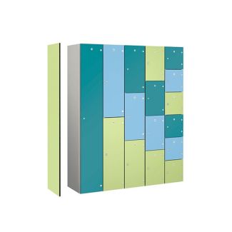 Aluminium personal wet & water resistant lockers arranged with doors from tiers 1