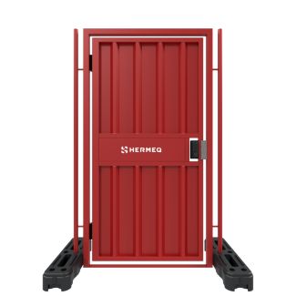 DigiNox Hoarding Pedestrian Gate - Powder Coated Red