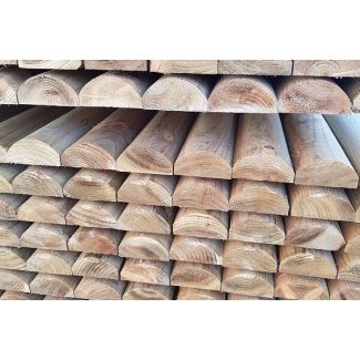 Pressure Treated Half Round 3.6 m Tanalised Timber Fence Rails