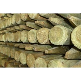 UK Made Machine Round Treated Timber Fence Posts.