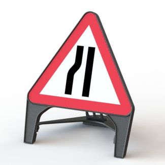 Road Narrows Left Sign