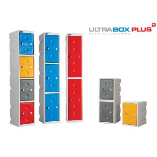 Plastic Ultrabox & Ultrabox Plus+ Lockers available in multiple colours red