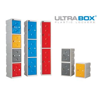 Plastic Ultrabox & Ultrabox Plus+ Lockers available in multiple colours red