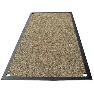 Anti-skid steel road plate with textured grip surface for trench covering and safe vehicle access