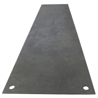 Heavy-duty plain steel road plate with lifting holes for trench and surface protection.