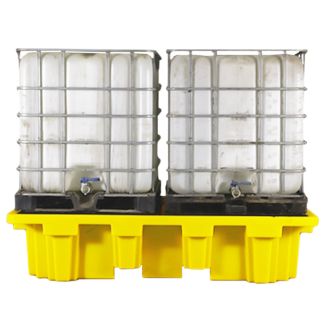 Double IBC Spill Containment Pallet With Grid