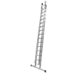 Industrial Aluminium Double Extension Ladder close up.