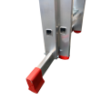 Double Extension Home Ladder feet side close up.