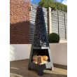 Laser Cut Steel Chimenea - Fern Leaf Design