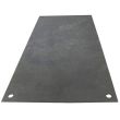 Heavy-duty plain steel road plate with lifting holes for trench and surface protection.