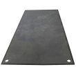 Heavy-duty plain steel road plate with chamfered edges and lifting holes for trench and surface protection.