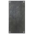 Top-down view of rectangular steel road plate with chamfered edges and corner lifting holes.