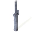 Galvanised retractable parking post with lockable system for preventing unauthorised access and protecting reserved spaces.