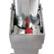 Lockable retractable bollard mechanism with red key & lock cover for enhanced vehicle security and access management.