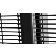 Zoomed in black security fence
