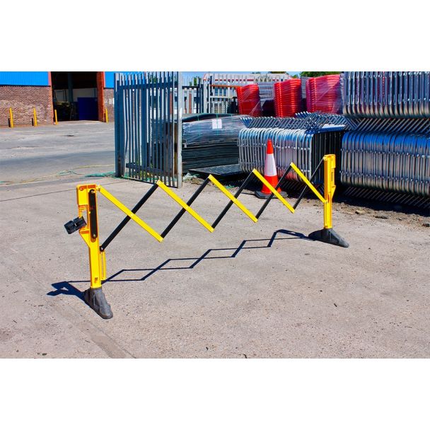 Yellow & Black Expandable Safety Barrier