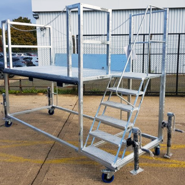 Platform With Integral Steps Galvanised Steel
