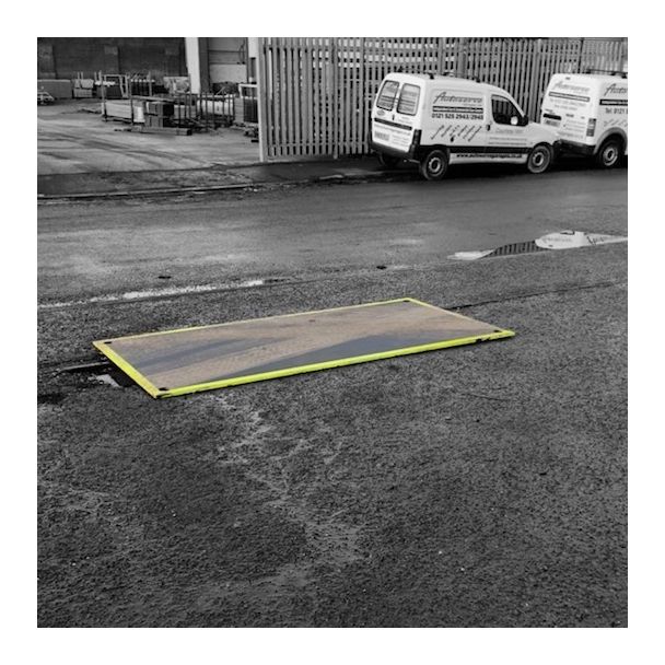 high visibility yellow steel plate