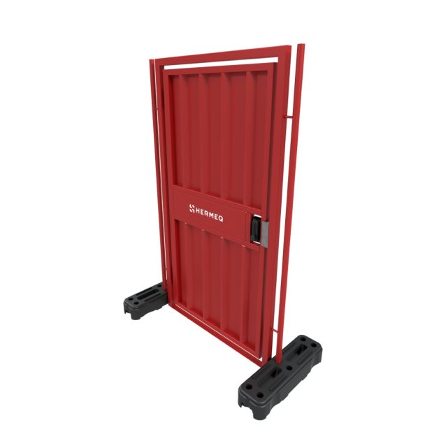 DigiNox Hoarding Pedestrian Gate - Powder Coated Red