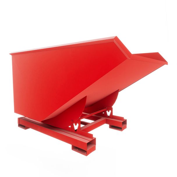 Red Forklift Self-Tipping Skips