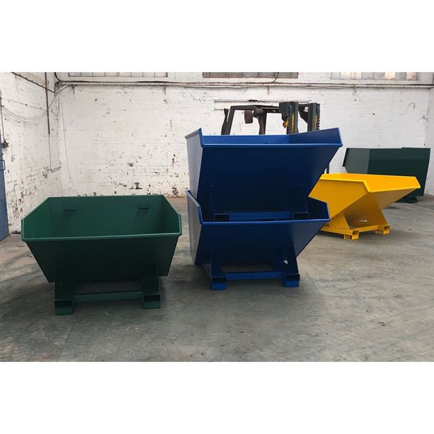 Stackable Self-Tipping Skips For Forklifts