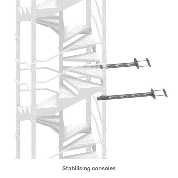 Temporary Spiral Staircase - Stabilising Consoles
