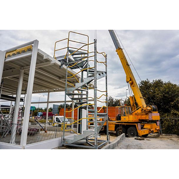 Crane-movable Temporary Spiral Staircase designed for quick installation