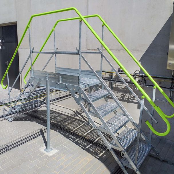 Modular Step-Over Platform Bridge for Temporary Use