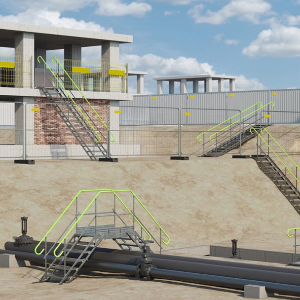 Temporary Pedestrian Up & Over Bridge & Temporary Stairway